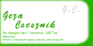 geza csesznik business card